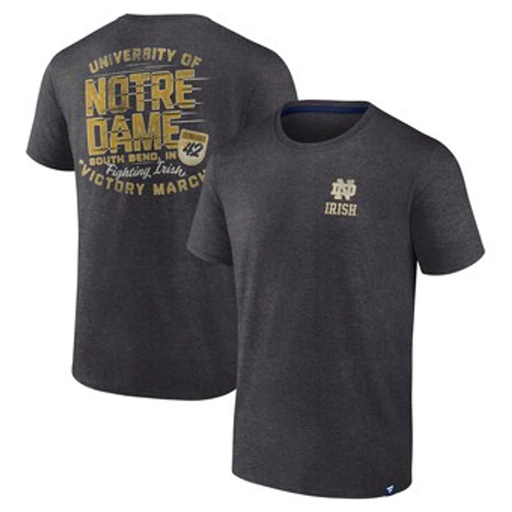 Men's Fanatics Heather Charcoal Notre Dame Fighting Irish Iconic T-Shirt