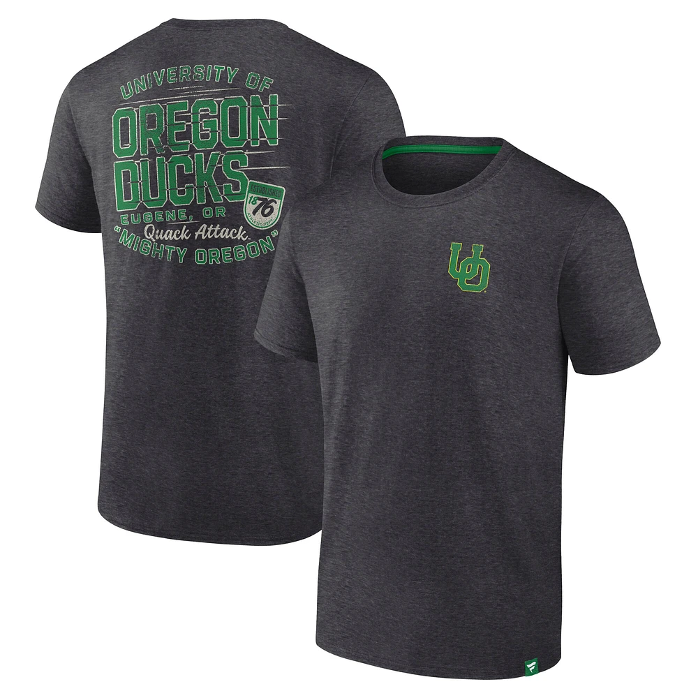 Men's Fanatics Heather Charcoal Oregon Ducks Iconic T-Shirt