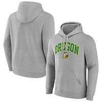 Men's Fanatics Gray Oregon Ducks Arched Logo Pullover Hoodie