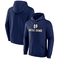 Men's Fanatics  Navy Notre Dame Fighting Irish Team Lockup Pullover Hoodie