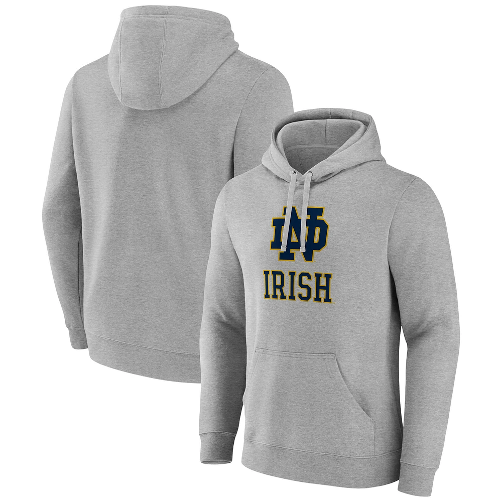 Men's Fanatics  Gray Notre Dame Fighting Irish Primary Logo Pullover Hoodie