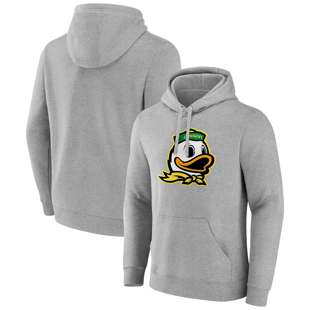 Men's Fanatics  Gray Oregon Ducks Primary Logo Pullover Hoodie