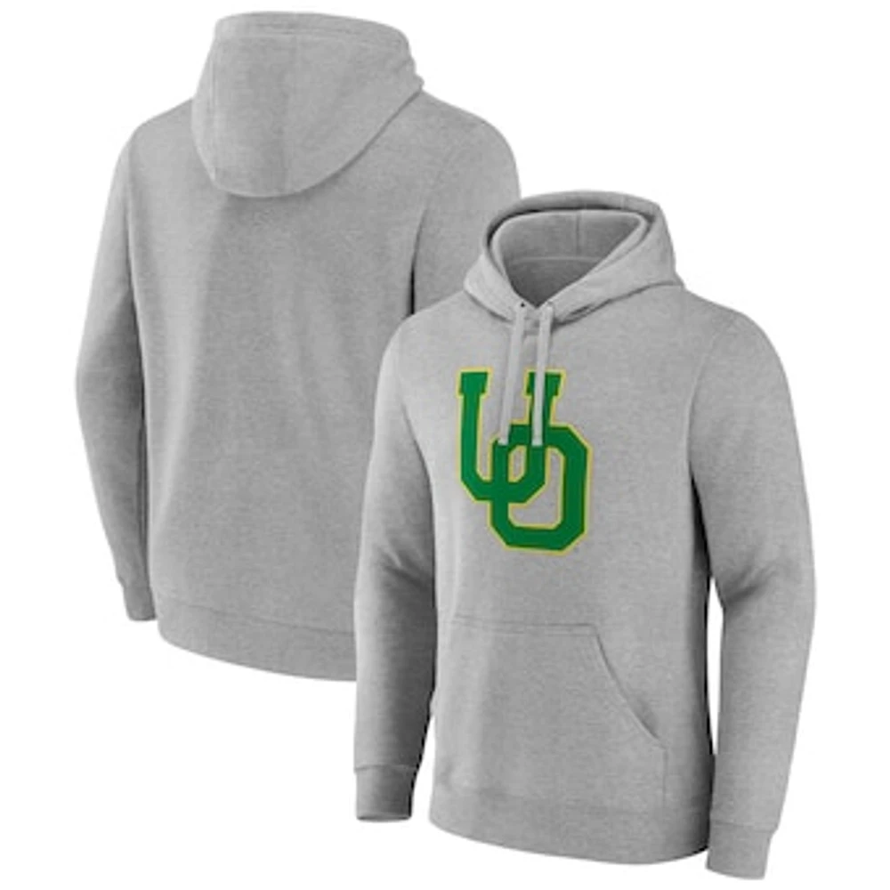 Men's Fanatics Gray Oregon Ducks Fleece Pullover Hoodie