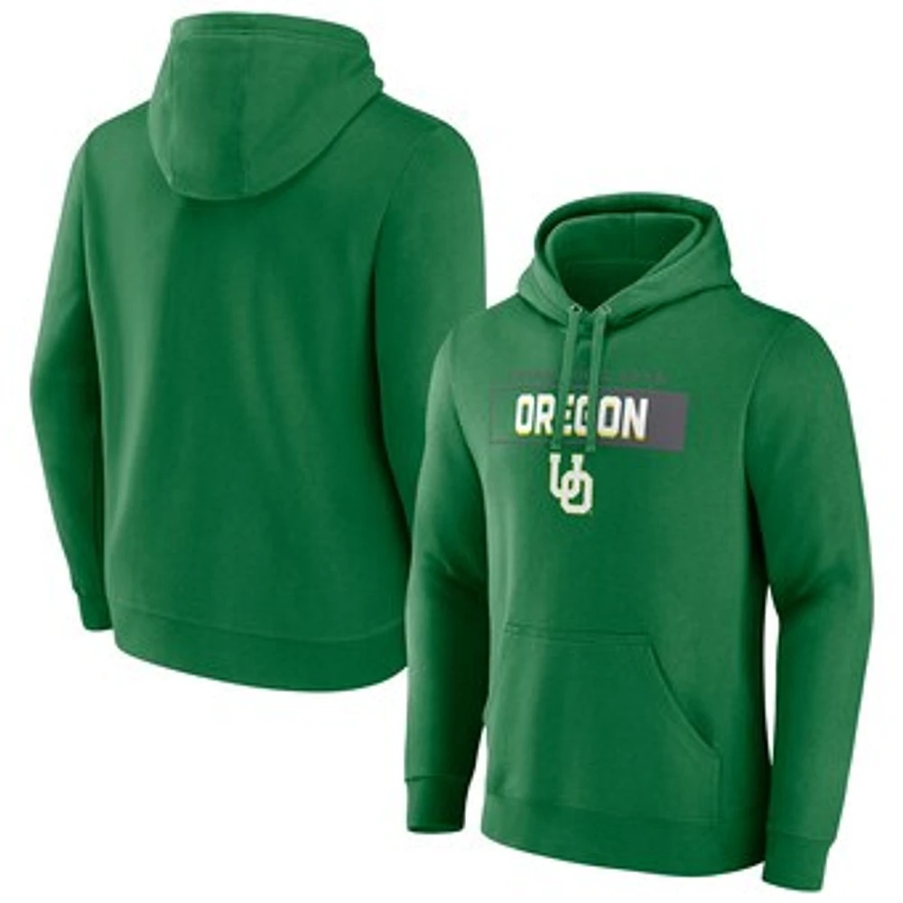 Men's Fanatics  Green Oregon Ducks Iconic Fleece Down The Field Pullover Hoodie