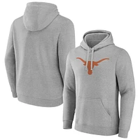 Men's Fanatics Heather Gray Texas Longhorns Primary Logo Pullover Hoodie