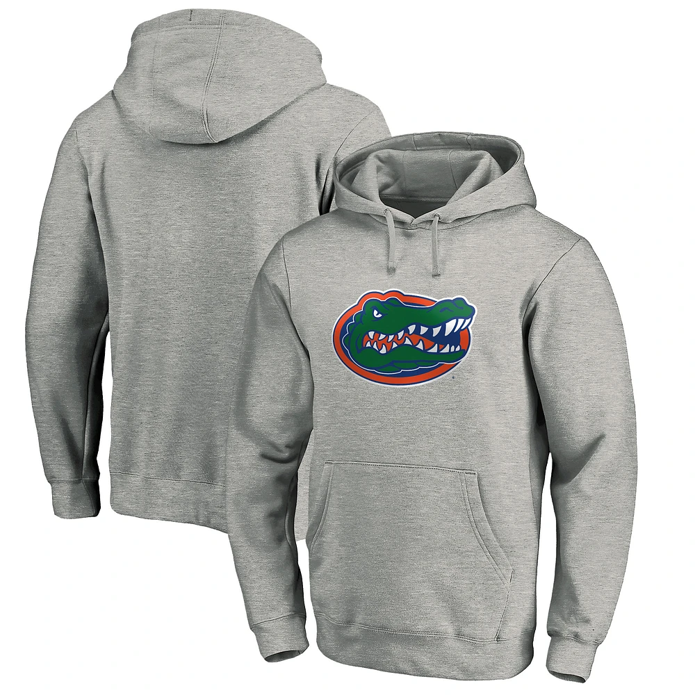 Men's Fanatics Heather Gray Florida Gators Primary Logo Pullover Hoodie