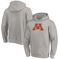 Men's Fanatics Heather Gray Minnesota Golden Gophers Primary Logo Pullover Hoodie