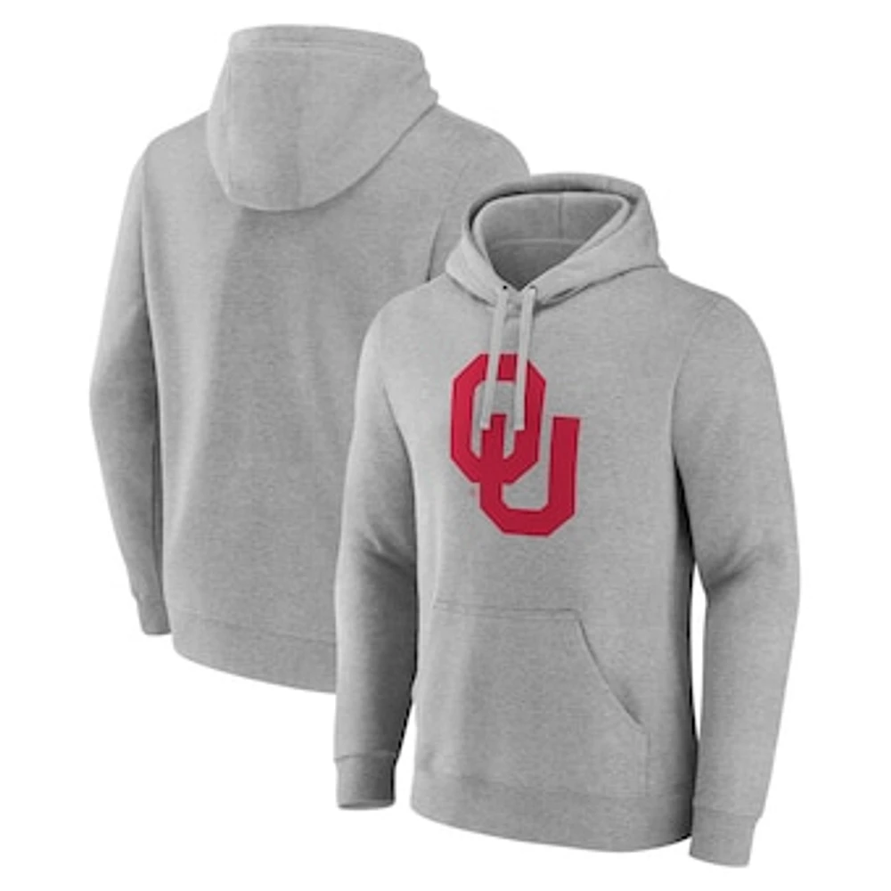 Men's Fanatics Gray Oklahoma Sooners Primary Logo Pullover Hoodie