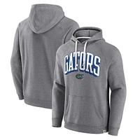 Men's Fanatics Heather Gray Florida Gators True Classics On Deck Raglan Fleece Pullover Hoodie