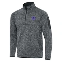 Men's Antigua  Heather Gray Racing Louisville FC Big & Tall Fortune Quarter-Zip Jacket
