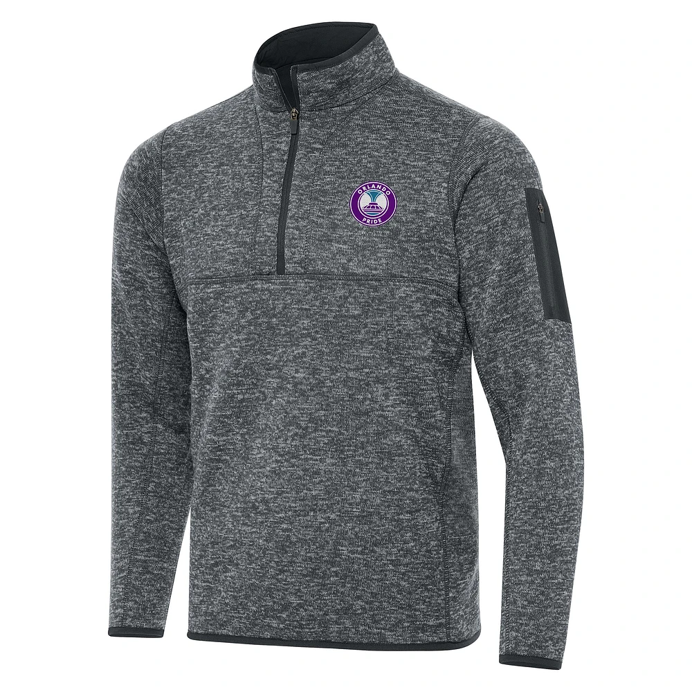 Men's Antigua Heather Gray Orlando Pride Big & Tall Fortune Quarter-Zip Jacket