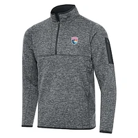 Men's Antigua  Heather Gray San Diego Wave FC Big & Tall Fortune Quarter-Zip Jacket