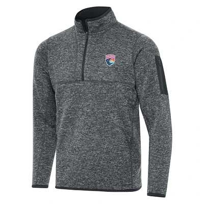 Men's Antigua  Heather Gray San Diego Wave FC Big & Tall Fortune Quarter-Zip Jacket