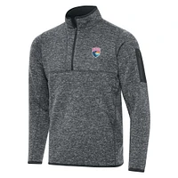 Men's Antigua  Heather Gray San Diego Wave FC Big & Tall Fortune Quarter-Zip Jacket