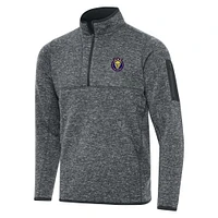 Men's Antigua  Heather Gray Utah Royals Big & Tall Fortune Quarter-Zip Jacket