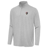 Men's Antigua Heather Gray North Carolina Courage Hunk Quarter-Zip Pullover Top
