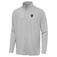 Men's Antigua Heather Gray North Carolina Courage Hunk Quarter-Zip Pullover Top