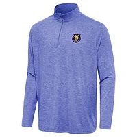Men's Antigua  Heather Royal Utah Royals Hunk Quarter-Zip Pullover Top