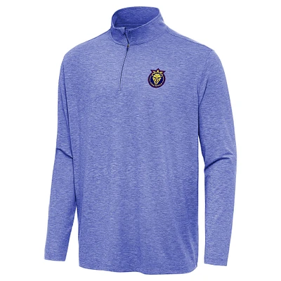 Men's Antigua  Heather Royal Utah Royals Hunk Quarter-Zip Pullover Top