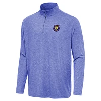 Men's Antigua  Heather Royal Utah Royals Hunk Quarter-Zip Pullover Top