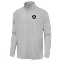 Men's Antigua Heather Houston Dash Hunk Quarter-Zip Pullover Top
