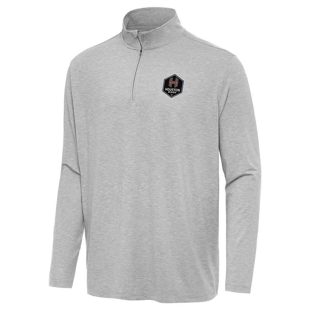Men's Antigua Heather Houston Dash Hunk Quarter-Zip Pullover Top
