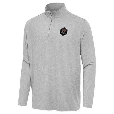 Men's Antigua Heather Houston Dash Hunk Quarter-Zip Pullover Top