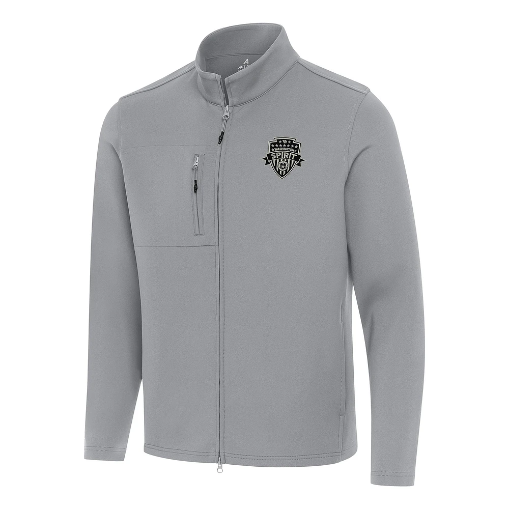 Men's Antigua Gray Washington Spirit Objection Full-Zip Jacket