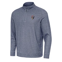 Men's Antigua Heather Navy North Carolina Courage Subtle Quarter-Zip Pullover Sweatshirt