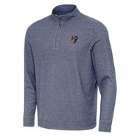 Men's Antigua Heather Navy North Carolina Courage Subtle Quarter-Zip Pullover Sweatshirt