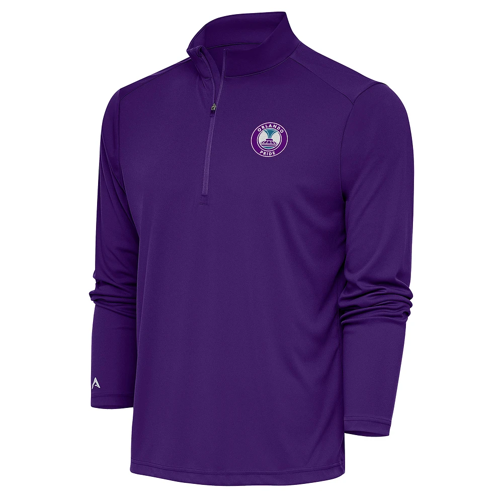 Men's Antigua Purple Orlando Pride Tribute Quarter-Zip Top