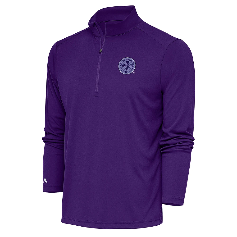 Men's Antigua Purple Racing Louisville FC Tribute Quarter-Zip Top