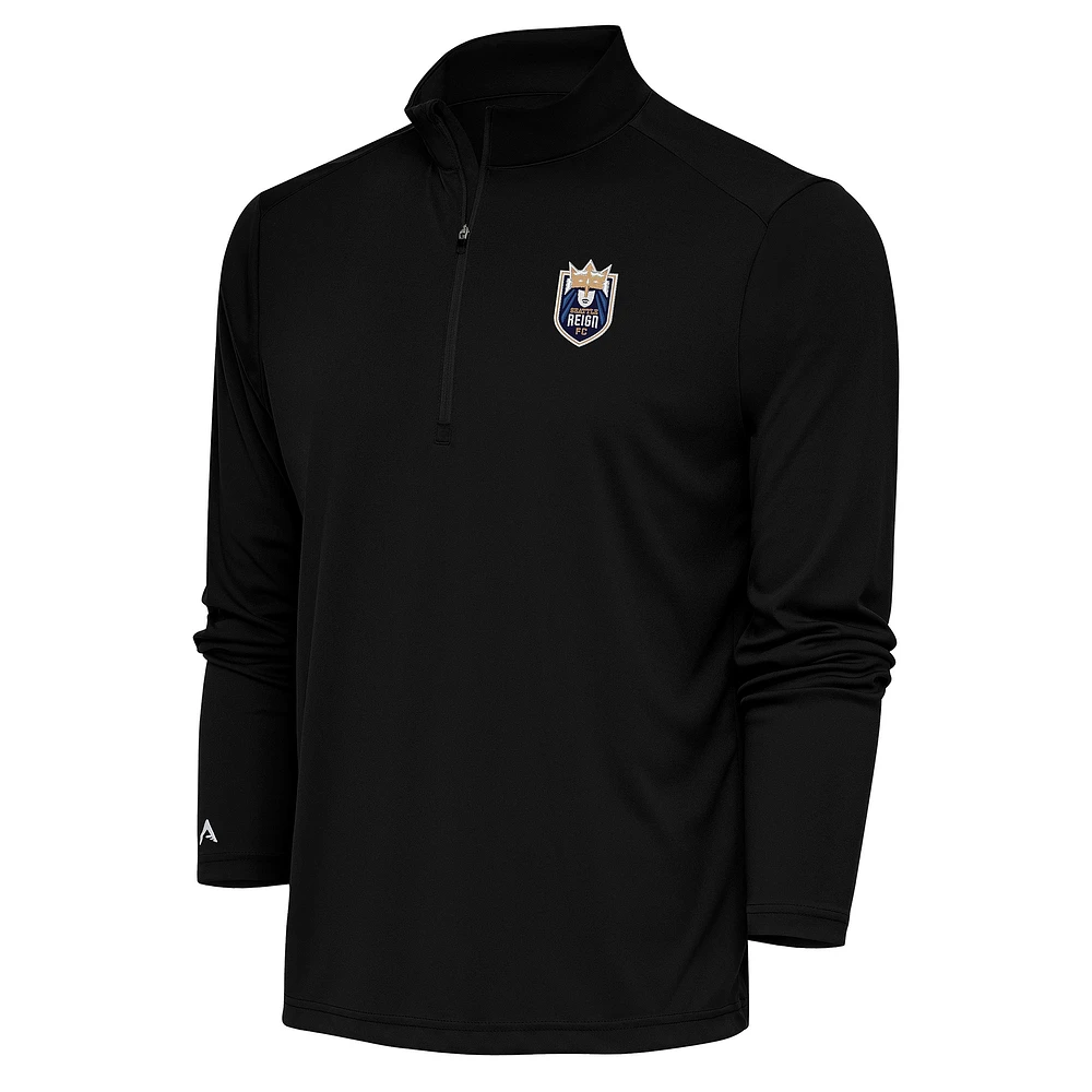 Men's Antigua Black Seattle Reign FC Tribute Quarter-Zip Top