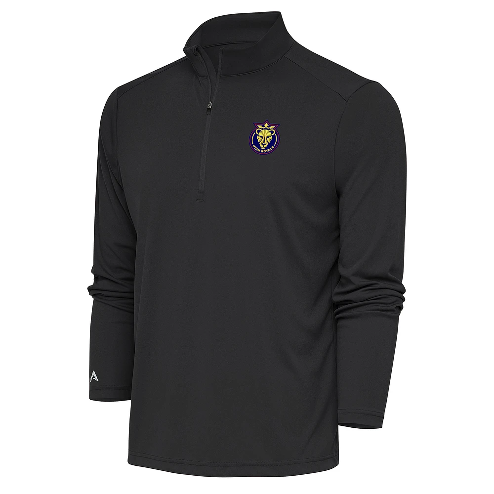 Men's Antigua Gray Utah Royals Tribute Quarter-Zip Top