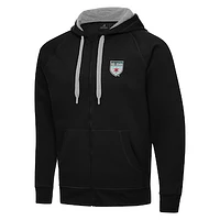 Men's Antigua Black Chicago Red Stars Victory Full-Zip Hoodie