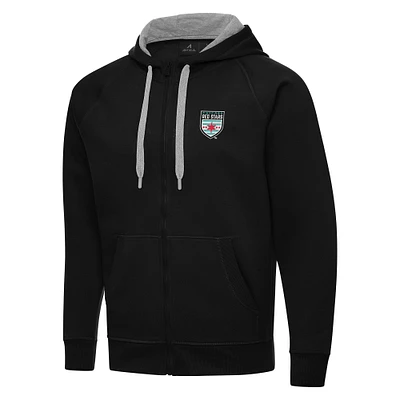 Men's Antigua Black Chicago Red Stars Victory Full-Zip Hoodie