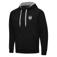 Men's Antigua Black Chicago Red Stars Victory Full-Zip Hoodie