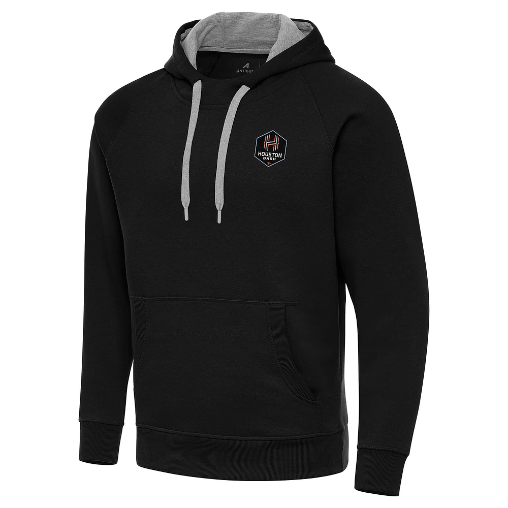 Men's Antigua Black Houston Dash Victory Pullover Hoodie