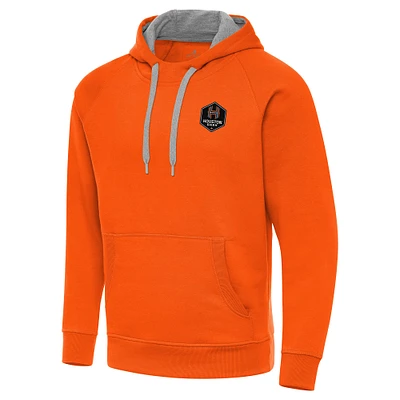 Men's Antigua Orange Houston Dash Victory Pullover Hoodie