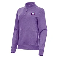 Women's Antigua Heather Purple Orlando Pride Crush Quarter-Zip Jacket