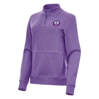 Women's Antigua Heather Purple Orlando Pride Crush Quarter-Zip Jacket