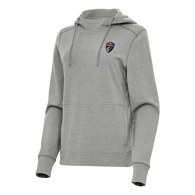 Women's Antigua Heather Gray North Carolina Courage Justice Pullover Hoodie