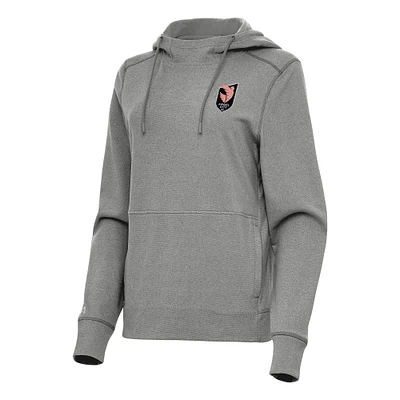 Women's Antigua Heather Charcoal Angel City FC Justice Pullover Hoodie