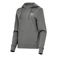 Women's Antigua Heather Chicago Red Stars Justice Pullover Hoodie