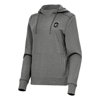 Women's Antigua Heather Black NJ/NY Gotham FC Justice Pullover Hoodie