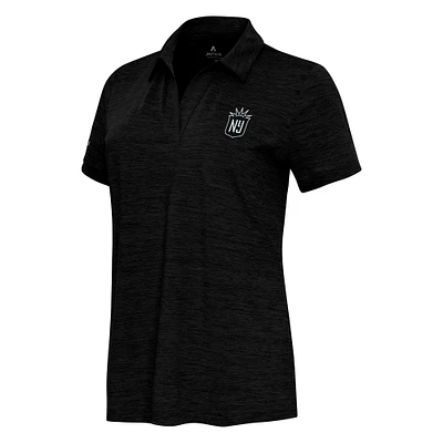 Women's Antigua Heather Black NJ/NY Gotham FC Layout V-Neck Polo
