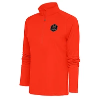 Women's Antigua Orange Houston Dash Tribute Half-Zip Jacket