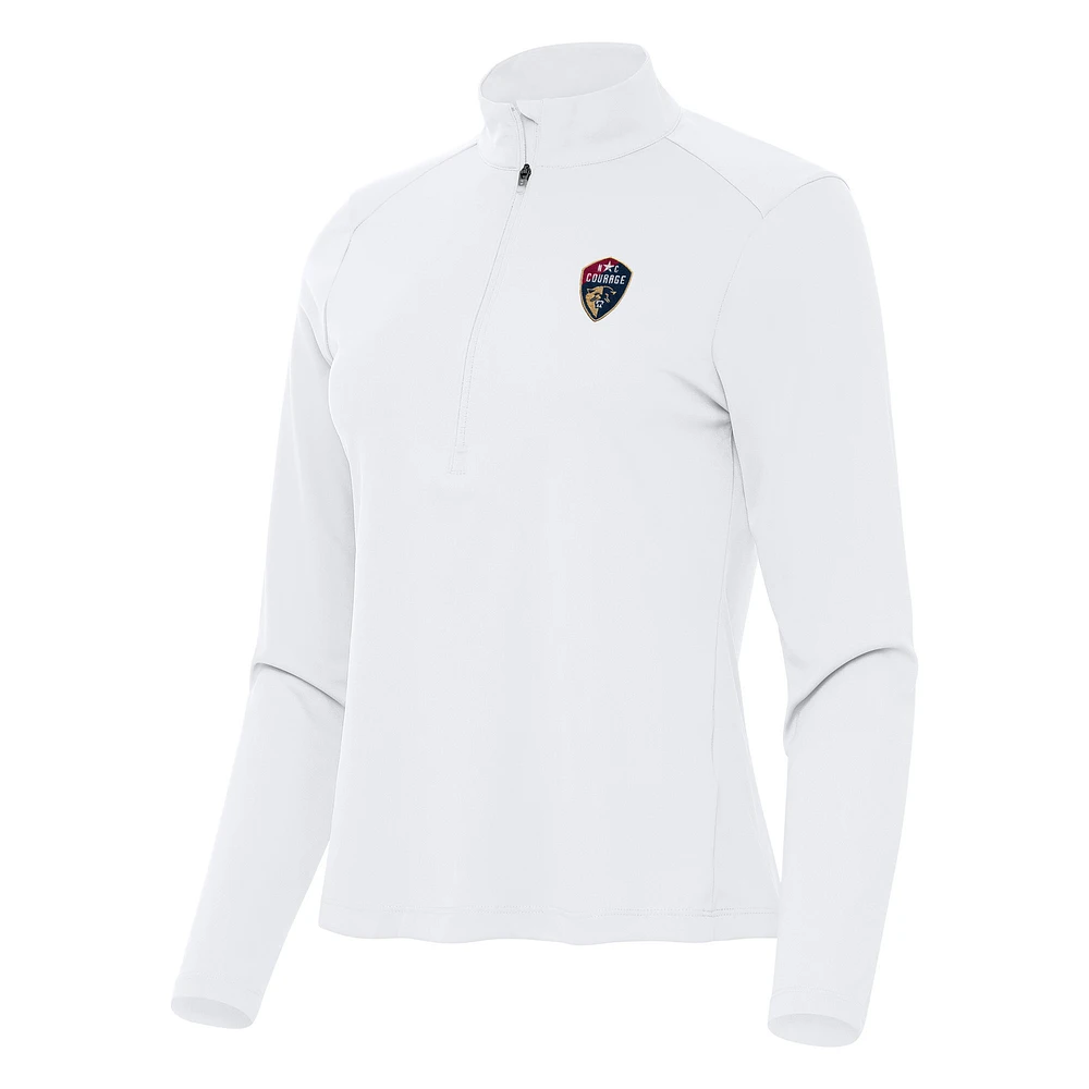 Women's Antigua White Angel City FC Tribute Half-Zip Jacket