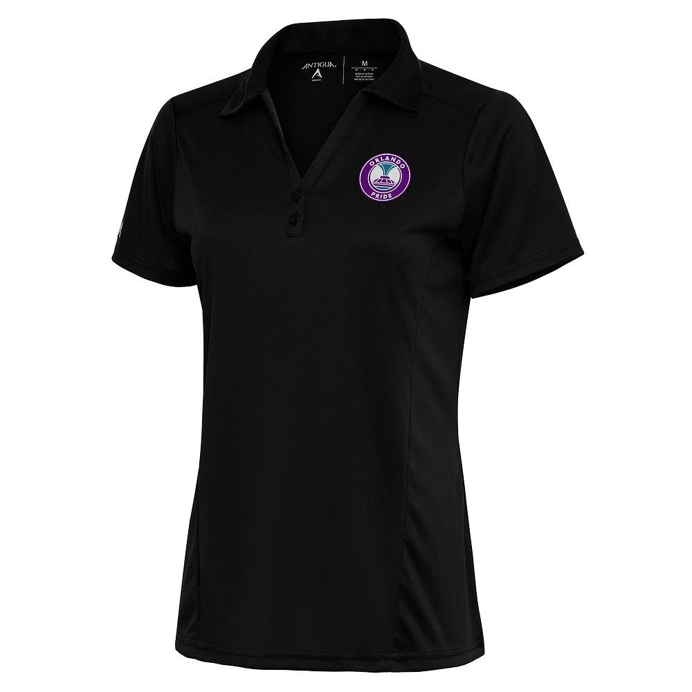 Women's Antigua Black Orlando Pride Tribute Polo