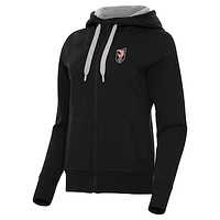 Women's Antigua Black Angel City FC Victory Full-Zip Hoodie